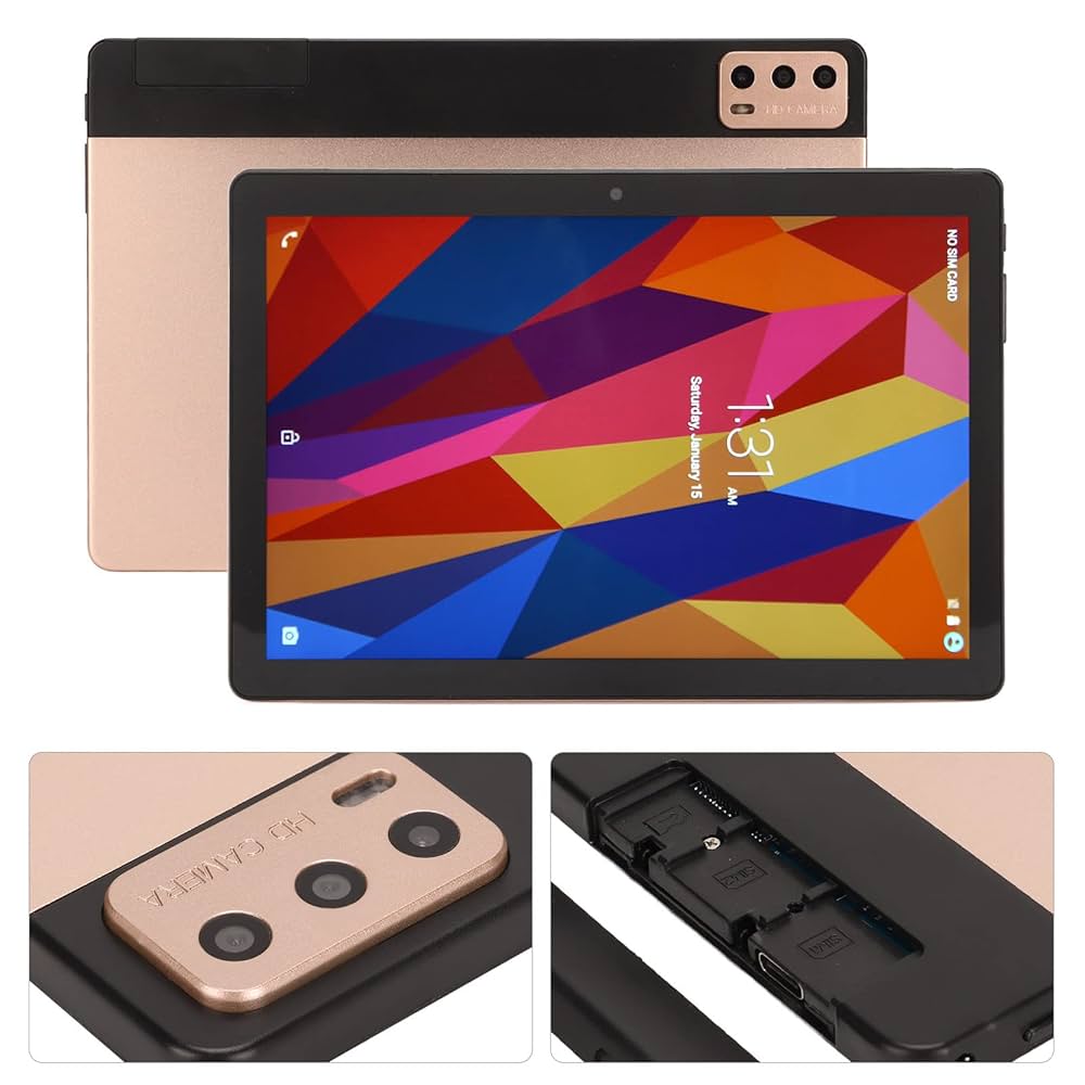 Amazon.co.jp: 10.1 Inch Tablet, Golden 8GB RAM 256GB ROM